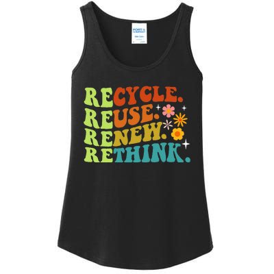 Recycle Reuse Renew Rethink Earth Day Environmental Activism Ladies Essential Tank