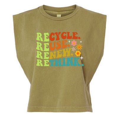 Recycle Reuse Renew Rethink Earth Day Environmental Activism Garment-Dyed Women's Muscle Tee