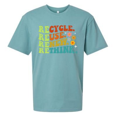 Recycle Reuse Renew Rethink Earth Day Environmental Activism Sueded Cloud Jersey T-Shirt