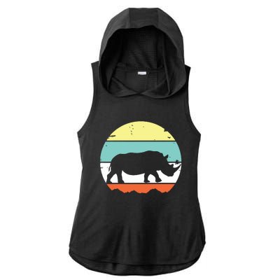 Rhinoceros Rhino Retro Style Vintage Men Women Classic Gift Ladies PosiCharge Tri-Blend Wicking Draft Hoodie Tank