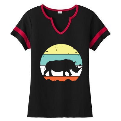 Rhinoceros Rhino Retro Style Vintage Men Women Classic Gift Ladies Halftime Notch Neck Tee