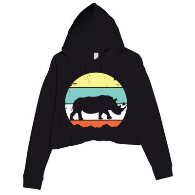 Rhinoceros Rhino Retro Style Vintage Men Women Classic Gift Crop Fleece Hoodie