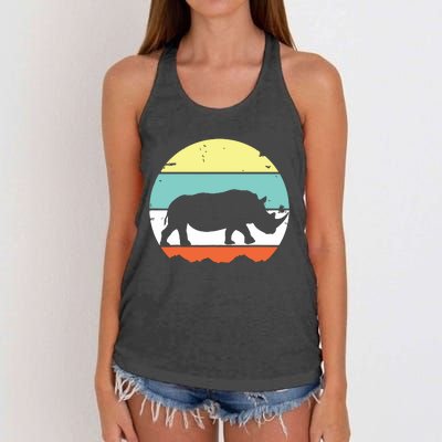 Rhinoceros Rhino Retro Style Vintage Men Women Classic Gift Women's Knotted Racerback Tank