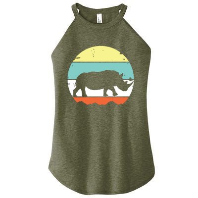 Rhinoceros Rhino Retro Style Vintage Men Women Classic Gift Women's Perfect Tri Rocker Tank