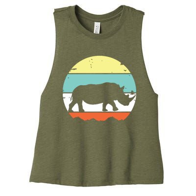 Rhinoceros Rhino Retro Style Vintage Men Women Classic Gift Women's Racerback Cropped Tank