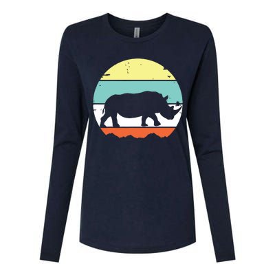 Rhinoceros Rhino Retro Style Vintage Men Women Classic Gift Womens Cotton Relaxed Long Sleeve T-Shirt