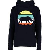 Rhinoceros Rhino Retro Style Vintage Men Women Classic Gift Womens Funnel Neck Pullover Hood