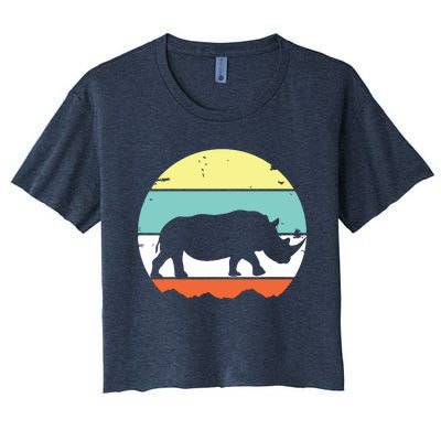 Rhinoceros Rhino Retro Style Vintage Men Women Classic Gift Women's Crop Top Tee