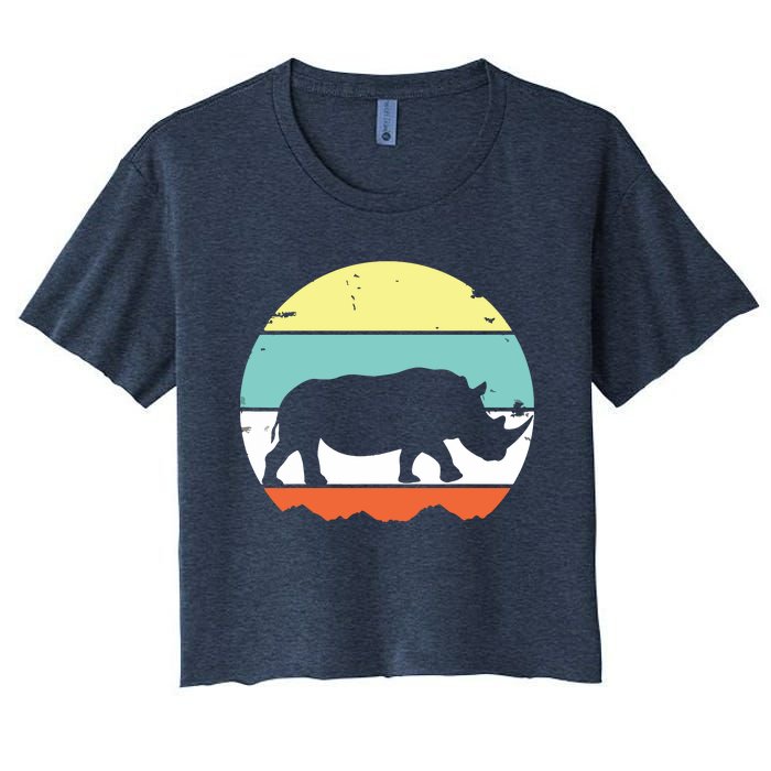 Rhinoceros Rhino Retro Style Vintage Men Women Classic Gift Women's Crop Top Tee