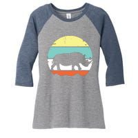 Rhinoceros Rhino Retro Style Vintage Men Women Classic Gift Women's Tri-Blend 3/4-Sleeve Raglan Shirt