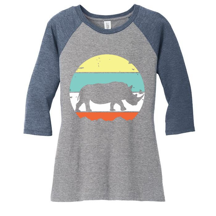 Rhinoceros Rhino Retro Style Vintage Men Women Classic Gift Women's Tri-Blend 3/4-Sleeve Raglan Shirt