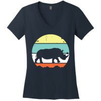 Rhinoceros Rhino Retro Style Vintage Men Women Classic Gift Women's V-Neck T-Shirt