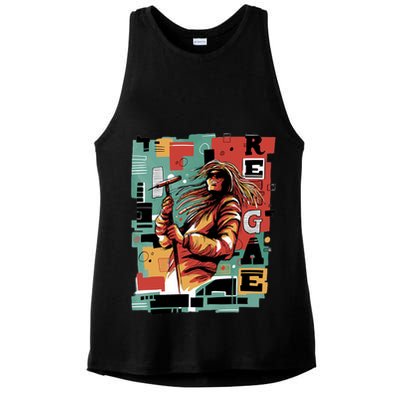 Retro Reggae Ladies PosiCharge Tri-Blend Wicking Tank