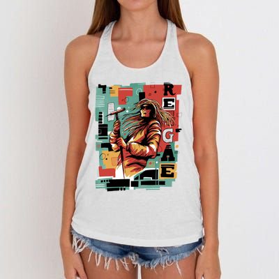 Retro Reggae Women's Knotted Racerback Tank