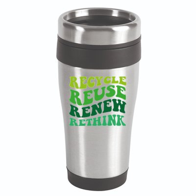Recycle Reuse Renew Rethink 16oz Travel Tumbler