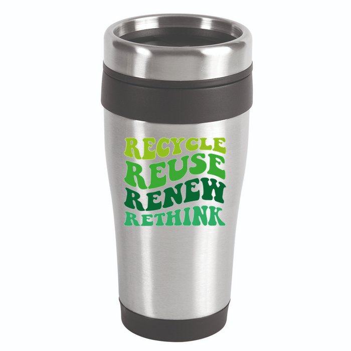 Recycle Reuse Renew Rethink 16oz Travel Tumbler