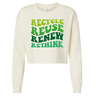 Recycle Reuse Renew Rethink Cropped Pullover Crew