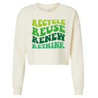 Recycle Reuse Renew Rethink Cropped Pullover Crew