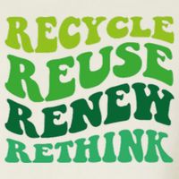 Recycle Reuse Renew Rethink Cropped Pullover Crew