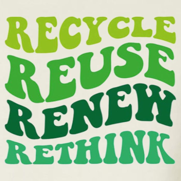 Recycle Reuse Renew Rethink Cropped Pullover Crew