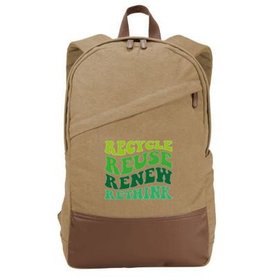 Recycle Reuse Renew Rethink Cotton Canvas Backpack
