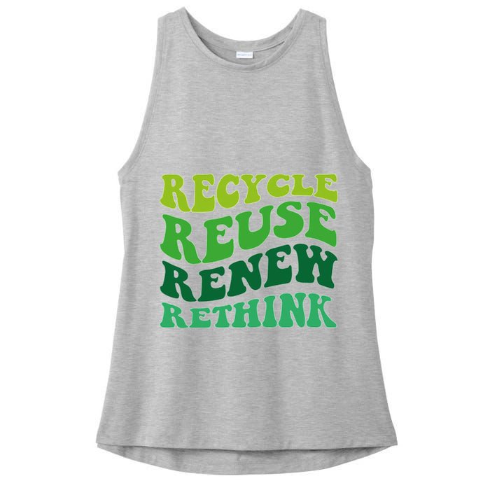 Recycle Reuse Renew Rethink Ladies PosiCharge Tri-Blend Wicking Tank