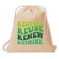 Recycle Reuse Renew Rethink Drawstring Bag