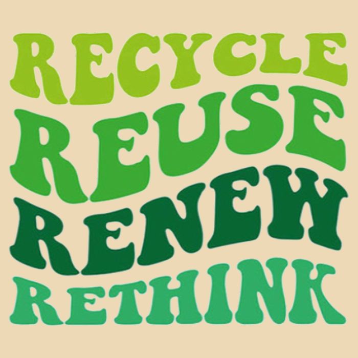 Recycle Reuse Renew Rethink Drawstring Bag