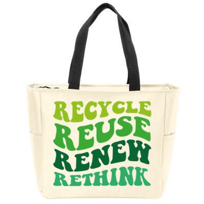 Recycle Reuse Renew Rethink Zip Tote Bag