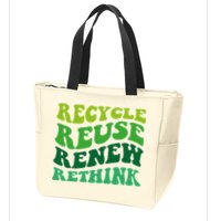 Recycle Reuse Renew Rethink Zip Tote Bag
