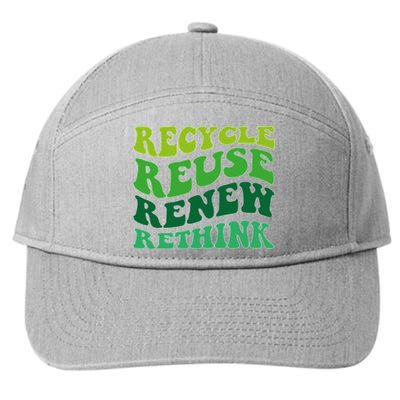 Recycle Reuse Renew Rethink 7-Panel Snapback Hat