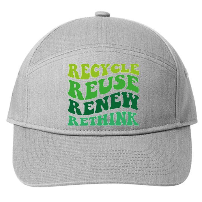 Recycle Reuse Renew Rethink 7-Panel Snapback Hat