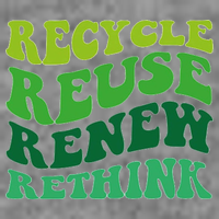 Recycle Reuse Renew Rethink 7-Panel Snapback Hat