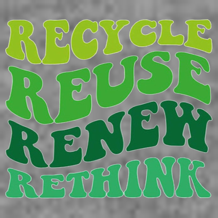 Recycle Reuse Renew Rethink 7-Panel Snapback Hat