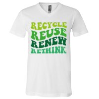 Recycle Reuse Renew Rethink V-Neck T-Shirt