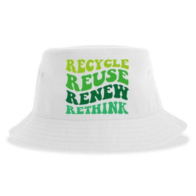 Recycle Reuse Renew Rethink Sustainable Bucket Hat