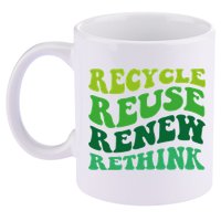 Recycle Reuse Renew Rethink 11oz C Handle Ceramic Mug