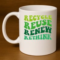 Recycle Reuse Renew Rethink 11oz C Handle Ceramic Mug