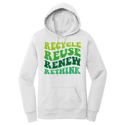Recycle Reuse Renew Rethink Women's Pullover Hoodie