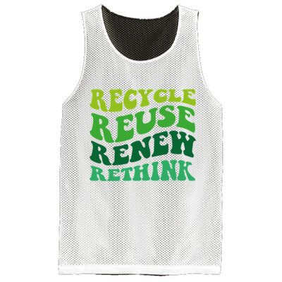 Recycle Reuse Renew Rethink Mesh Reversible Basketball Jersey Tank