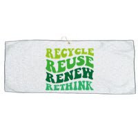 Recycle Reuse Renew Rethink Large Microfiber Waffle Golf Towel