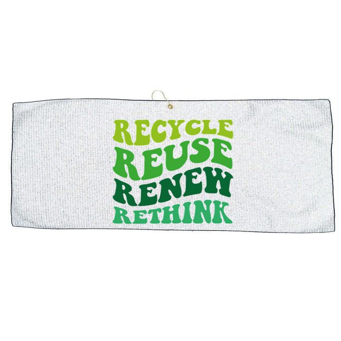 Recycle Reuse Renew Rethink Large Microfiber Waffle Golf Towel