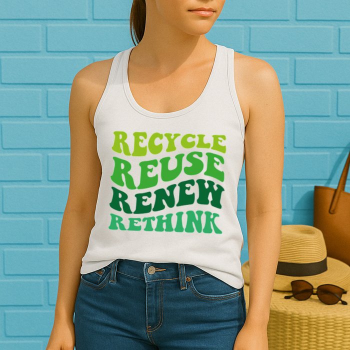 Recycle Reuse Renew Rethink Womens Tank Top