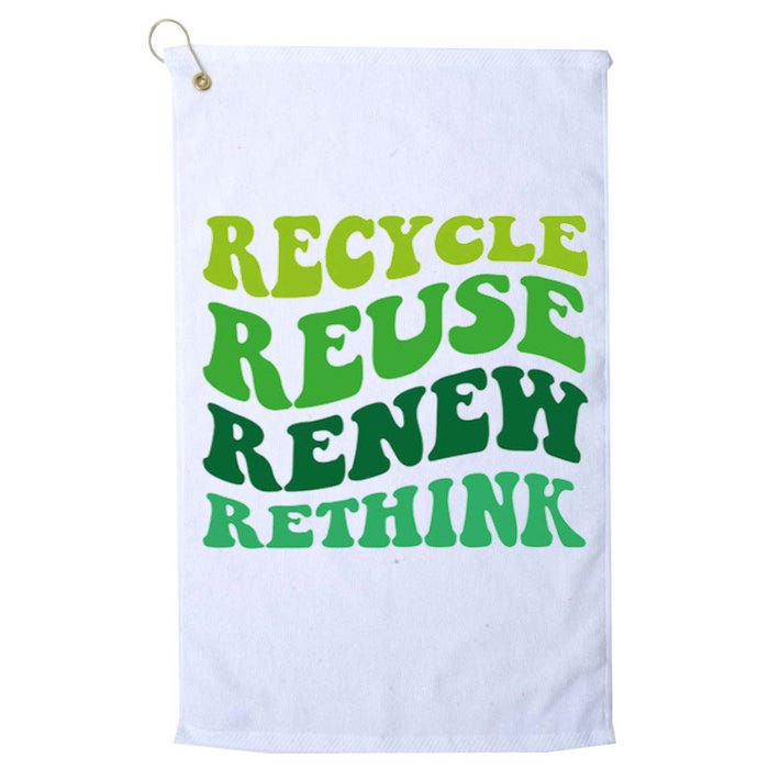Recycle Reuse Renew Rethink Golf Towel