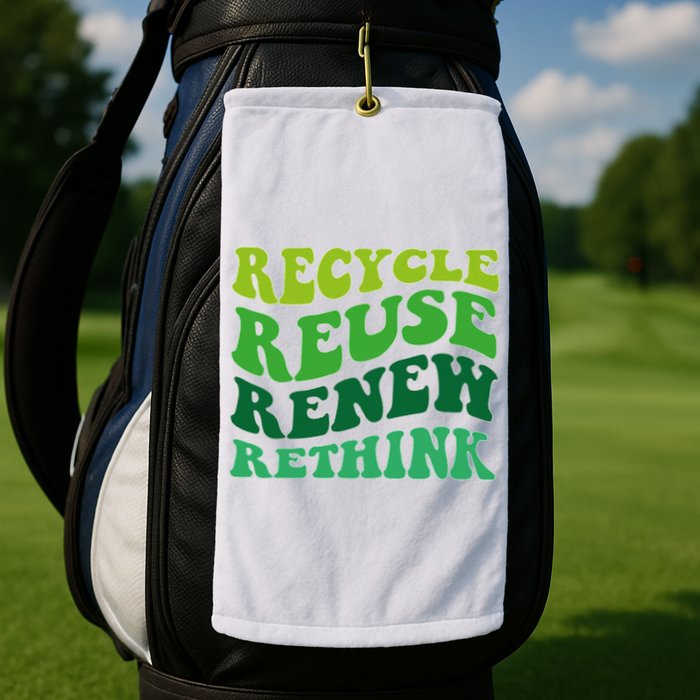 Recycle Reuse Renew Rethink Golf Towel
