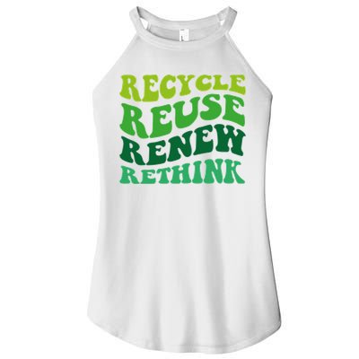 Recycle Reuse Renew Rethink Women's Perfect Tri Rocker Tank