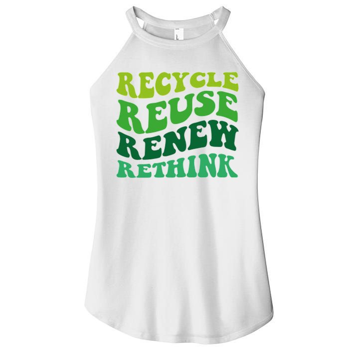 Recycle Reuse Renew Rethink Women's Perfect Tri Rocker Tank