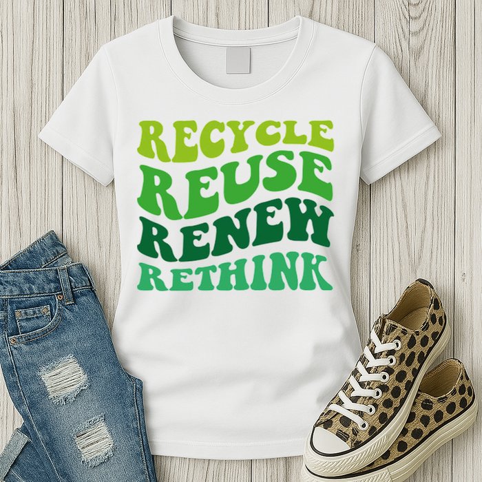 Recycle Reuse Renew Rethink Womens T-Shirt