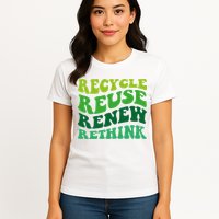 Recycle Reuse Renew Rethink Womens T-Shirt