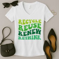 Recycle Reuse Renew Rethink Women's V-Neck T-Shirt
